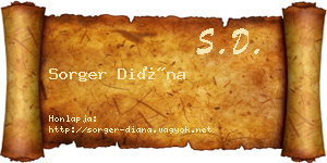 Sorger Diána névjegykártya